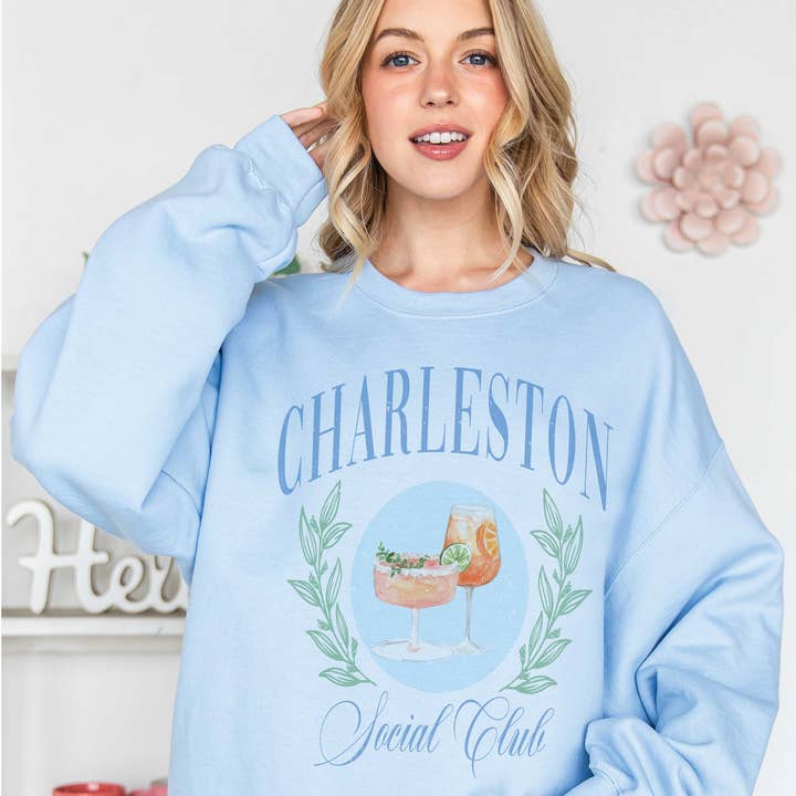 CHARLESTON SOCIAL CLUB Oversized Graphic Sweatshirt for wholesale by BLUME & CO.
