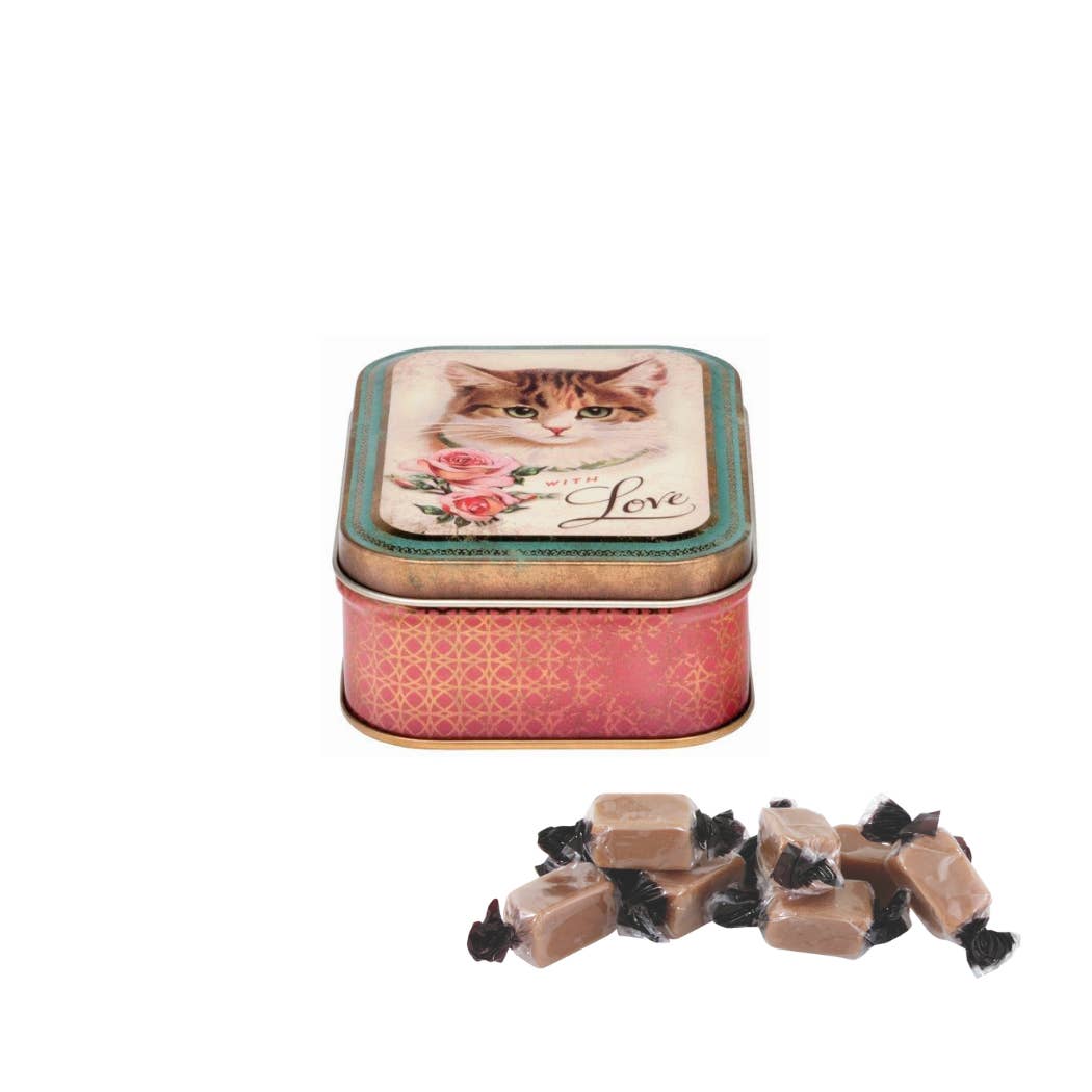 Tin Treats – wholesale Decorative box – Nostalgia - With Love Cat Tin with Fudge