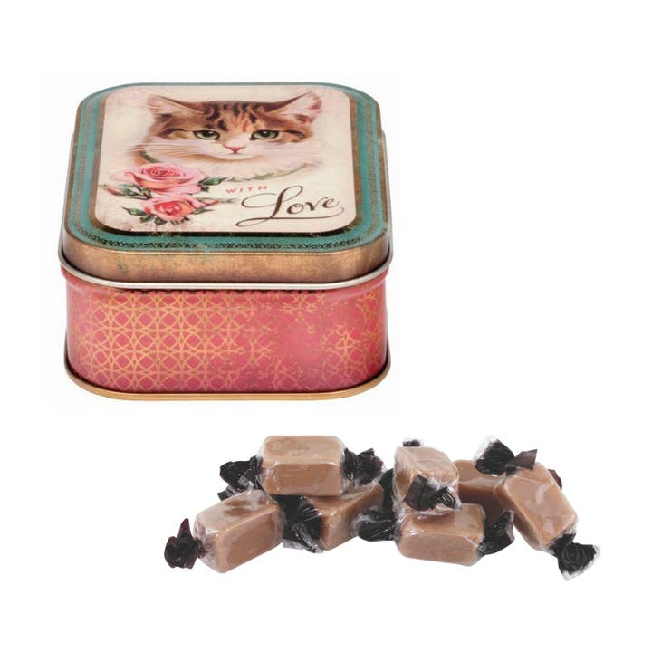 Tin Treats – wholesale Decorative box – Nostalgia - With Love Cat Tin with Fudge0