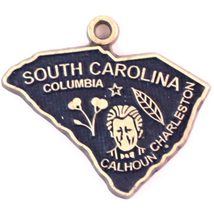 South Carolina State Map Charm (with Bracelet or Necklace) for wholesale by Gleeful Peacock