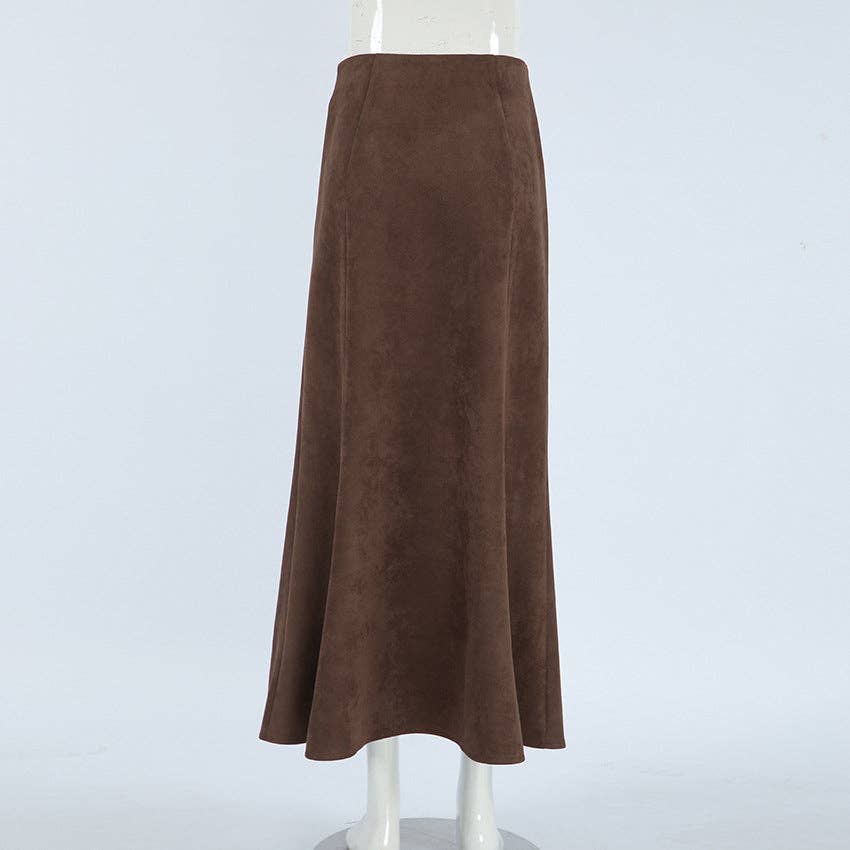 Marayn - Wholesale Skirt - Women's - Vintage Brown Knit Midi Skirt Chic Fall Style21