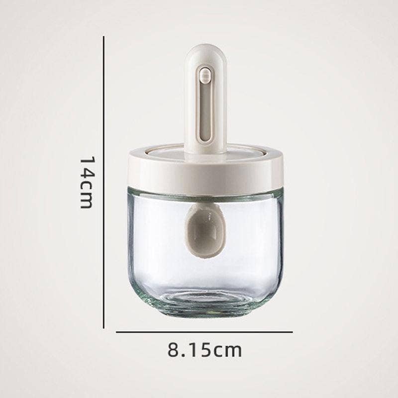 VIGOR - Vendita all'ingrosso Barattoli - Contenitore in vetro per sale e spezie con cucchiaio retrattile3