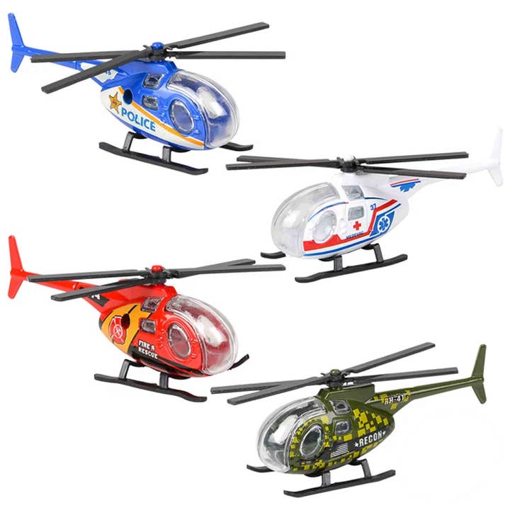 Holiday Décor DieCast Pull Back Helicopter Toy for Kids for wholesale by Pagdee Kids Juniors