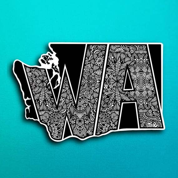 Washington State Sticker for wholesale by Zenspire Designs
