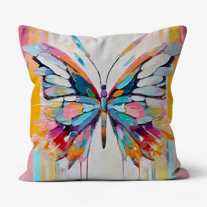 Cojín de Arte Bohemio Colorido con Alas de Mariposa en Impasto para venta al por mayor de Hound and Hog