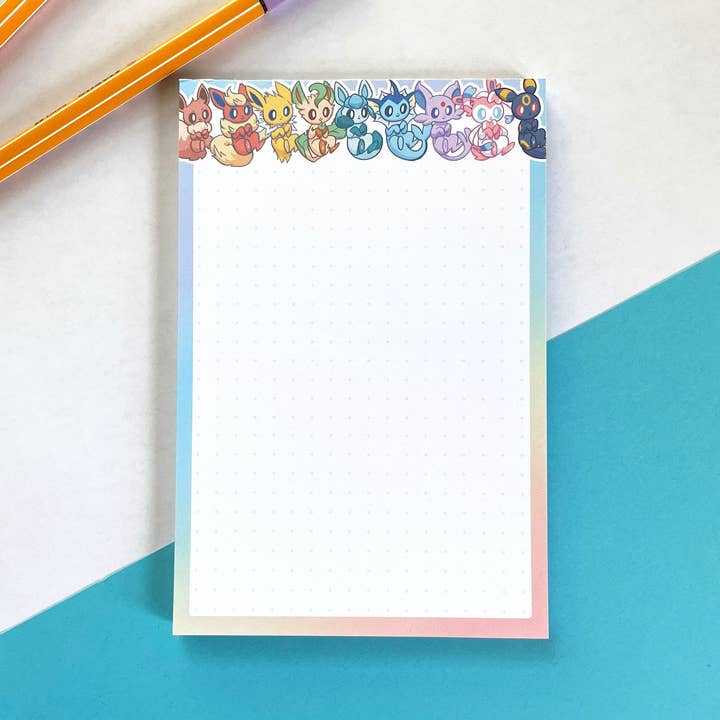 Eeveelutions Pokemon Notepad for wholesale by LompyArt
