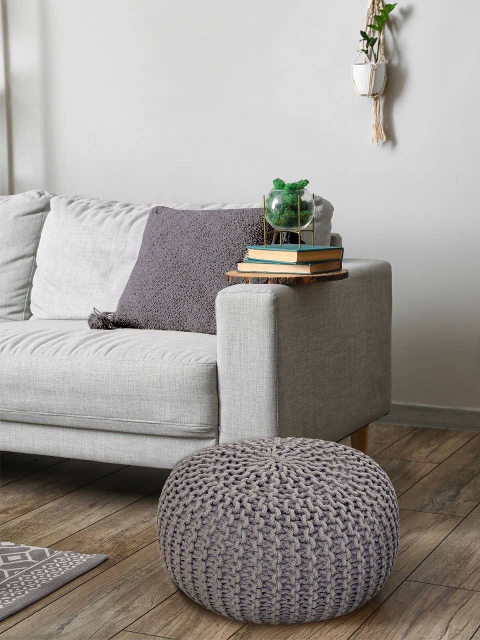 Voglrieder - Wholesale Pouf - Pouf, diameter 55 cm, knitted stool, pouf, pouf, floor cushion, large42