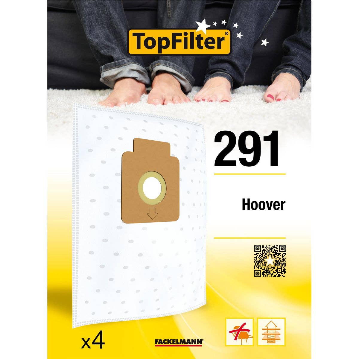 Zenker - Wholesale Vacuum Cleaner - Set of 4 vacuum bags for Hoover TopFilter Premium8