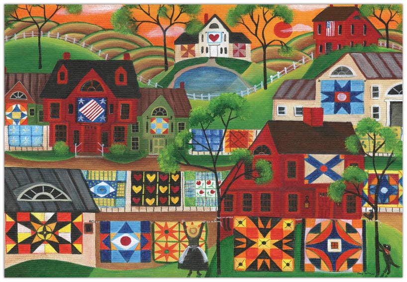 Crown Point Graphics - Wholesale Puzzle - Adult - Mama's Colorful Quilts  - 1000 Piece Jigsaw Puzzle1