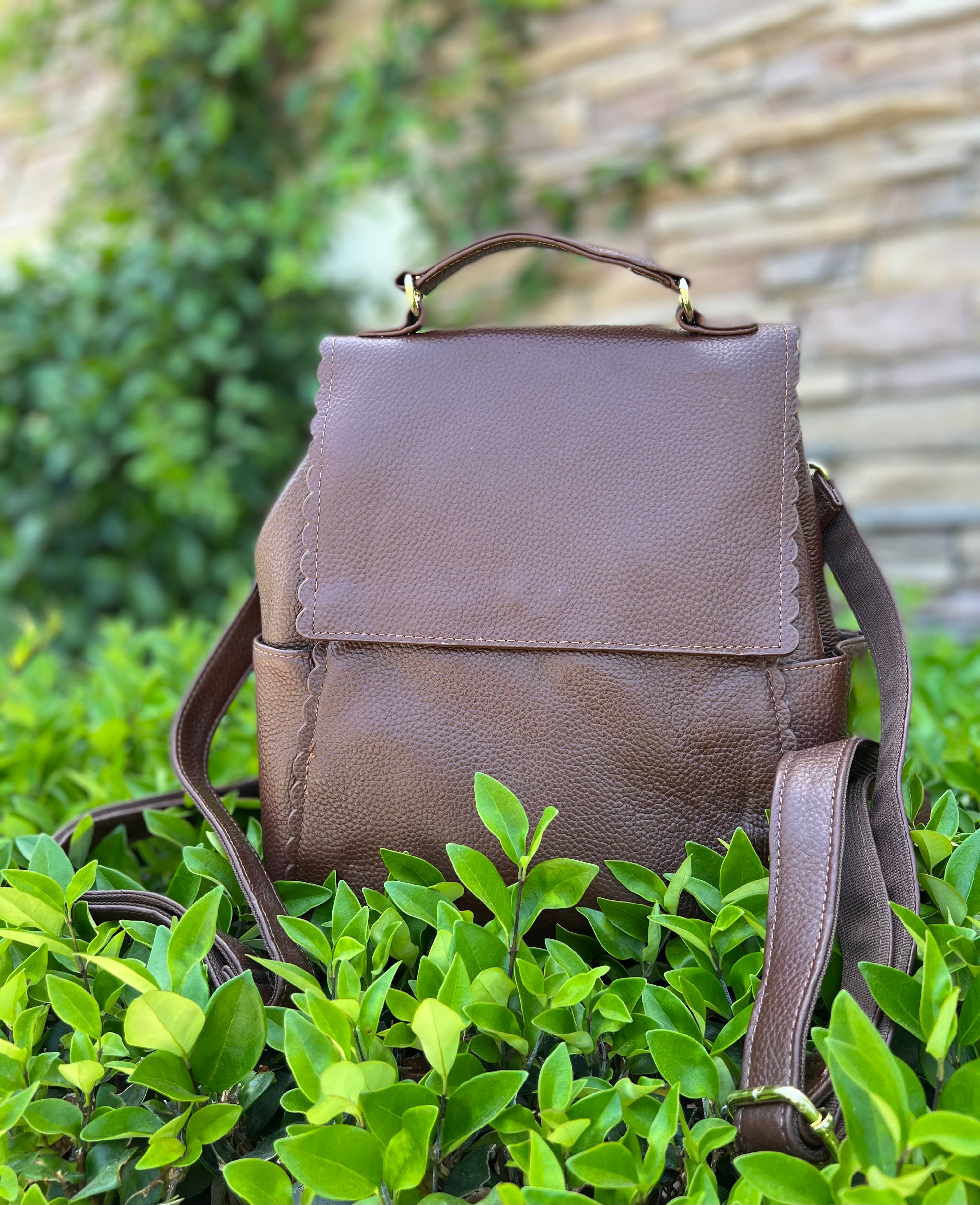 Roma Leathers, Inc. - Wholesale Backpack - Women's - Top grain cowhide leather back pack crossbody shoulder bag1