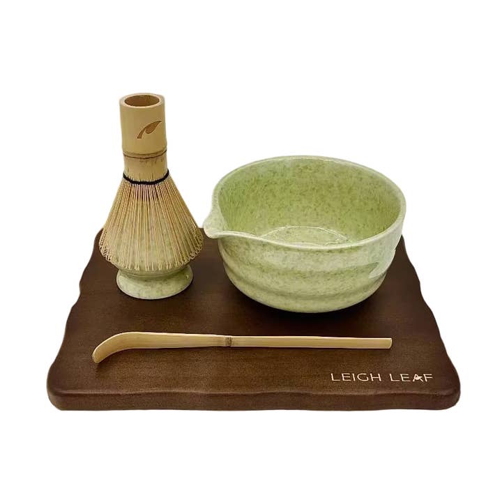 5 Piece Matcha Whisk Set with Wooden Display Board – Perfect for Smooth Frothy Matcha Preparation for wholesale by Leigh Leaf