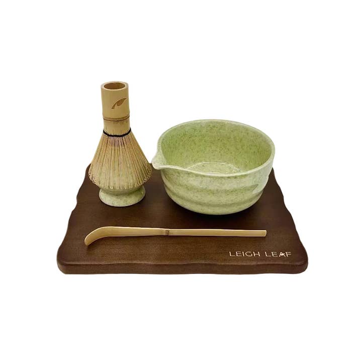 5 Piece Matcha Whisk Set with Wooden Display Board – Perfect for Smooth Frothy Matcha Preparation for wholesale by Leigh Leaf
