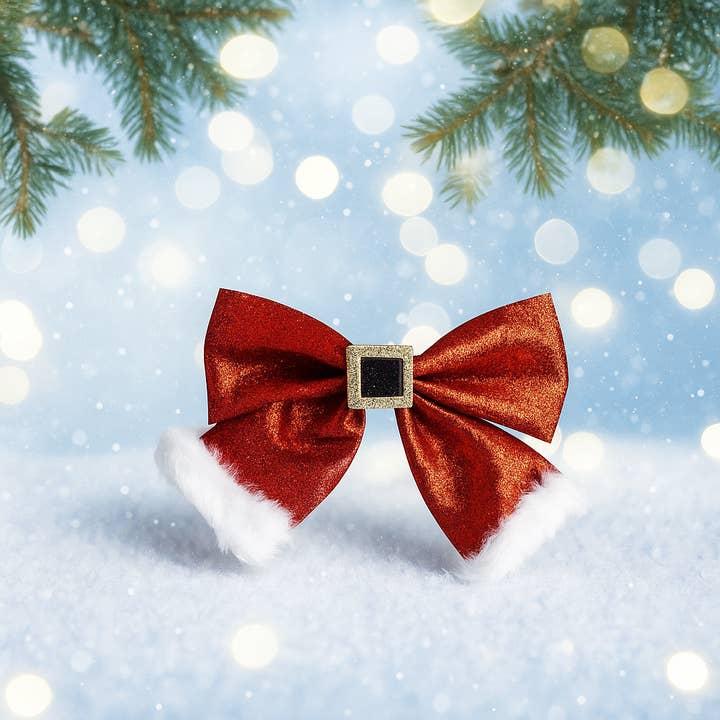 Claus Cutie Glitter Hair Bow and other Purchase Wholesale glitter bows. Free Returns & Net 60 Terms on Faire trending on Faire.