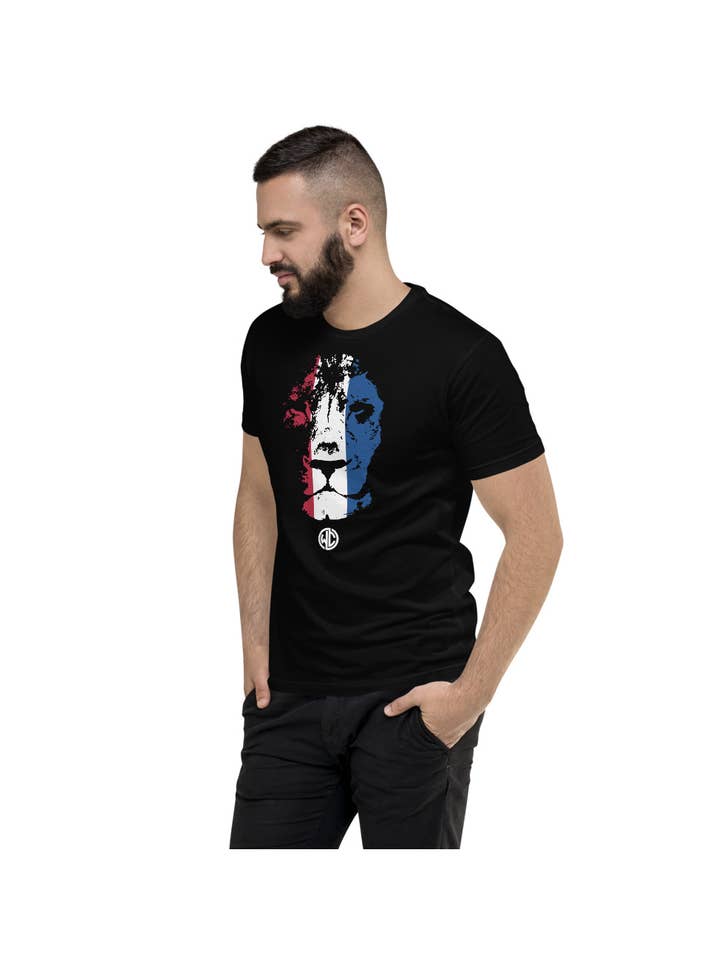 Sweats & Tees Ltd – Engroshandel T-shirt med print - Herre – Mattlock Løve Ansigt Print T-Shirt Sort