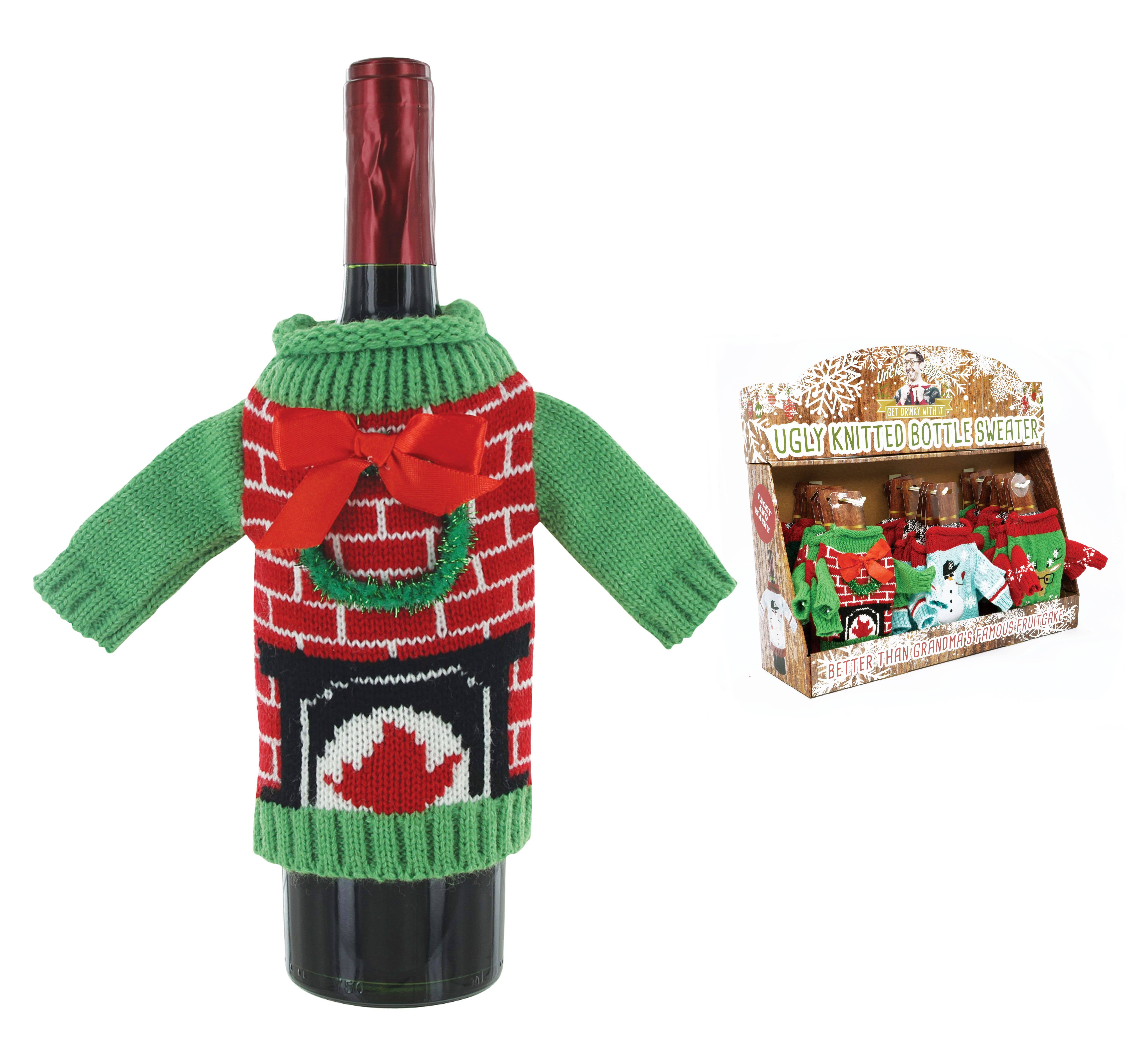 DM Merchandising - Venta al por mayor Bolsa de vino de regalo - Tío Bob - Suéteres de punto para botella de vino
