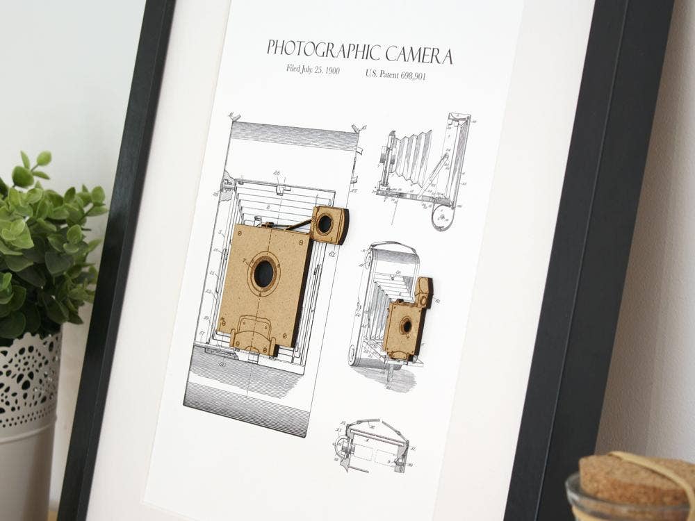 Simply Cut Art - Wholesale Art Print - Photography Camera Patent Art, Photographer Gift2