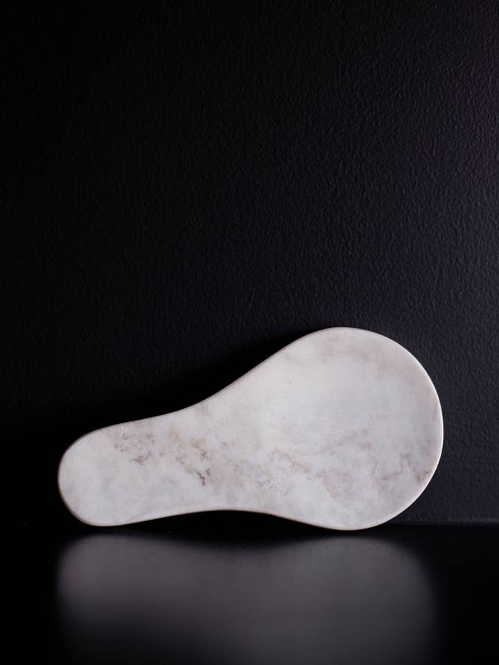Hand Cut Marble Spoon Rest for wholesale by Luxe B Co