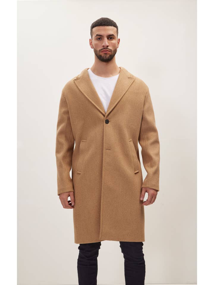 KAMEL Långsittande ärtrock för män med nagglapel - Camel för wholesale på Faire