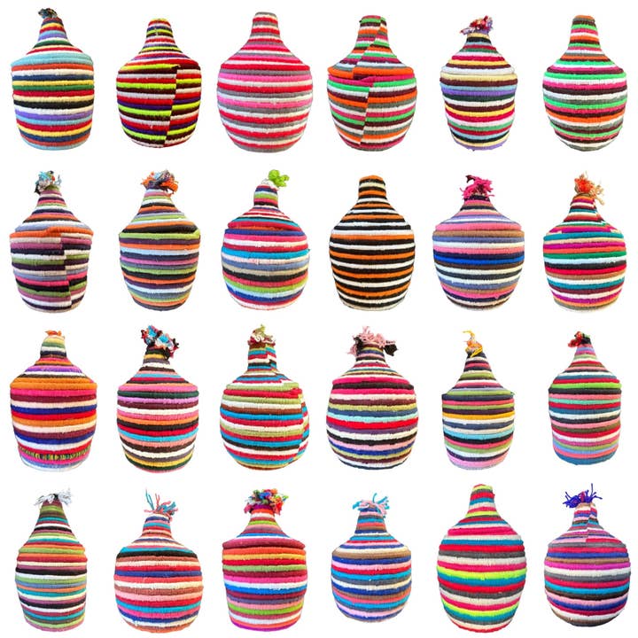 SOUK in the CITY – wholesale Basket – Berber Baskets STRIPED - mix2