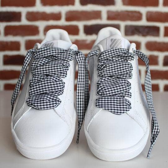 furiouslaces - Wholesale Shoelaces - Unisex - Vichy pattern laces - Black1