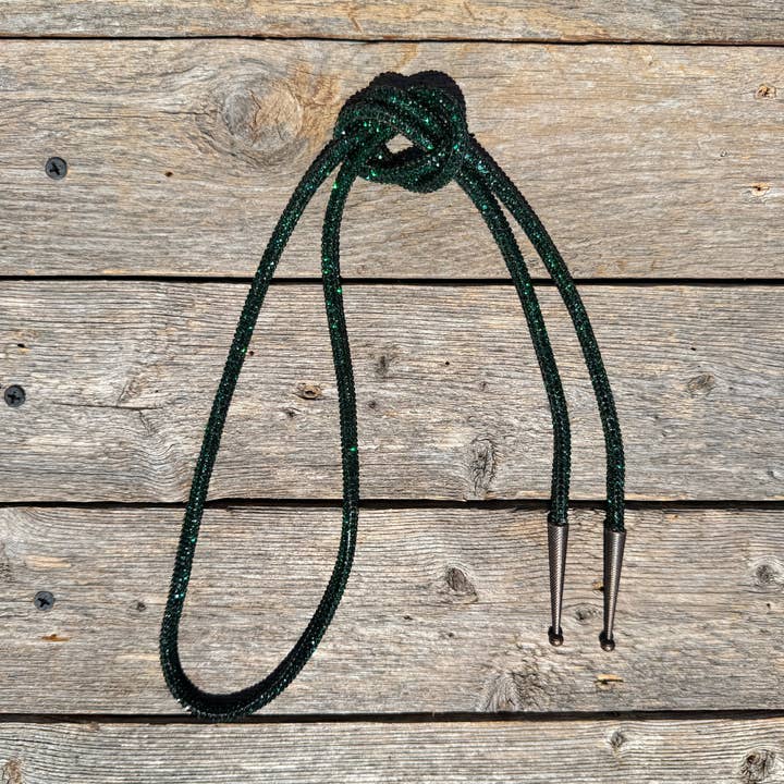 Emerald Rhinestone Western Bolo Tie #BT115 for wholesale by Rodeo Drive