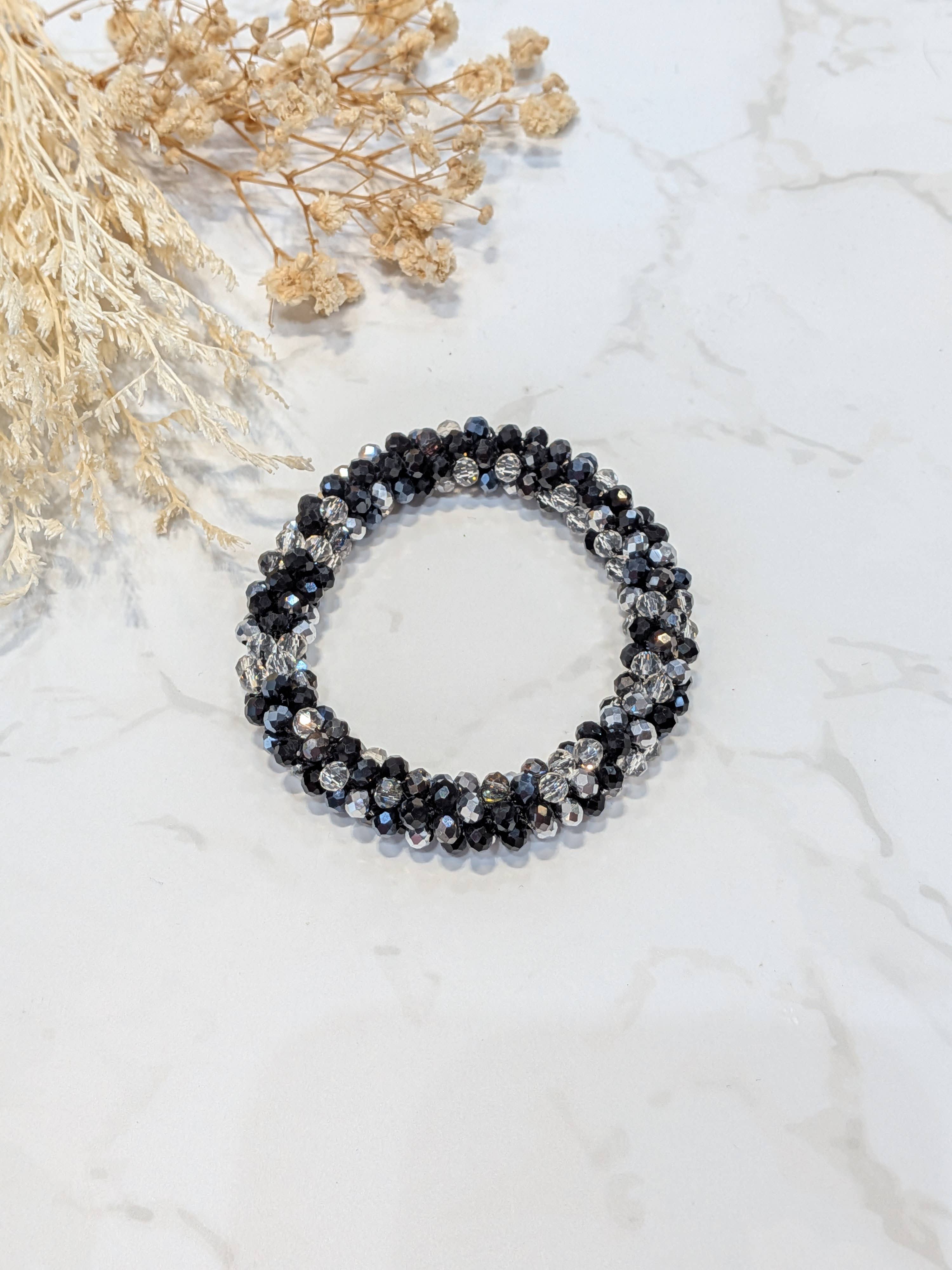 LOLO & YAYA - Wholesale Link & Chain Bracelet - Black-tone crystal effect bracelet3