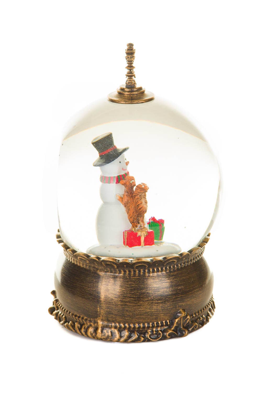 Starlight Collection - Wholesale Snow Globe - Brass LED Bauble Snow Globe with Snowman1