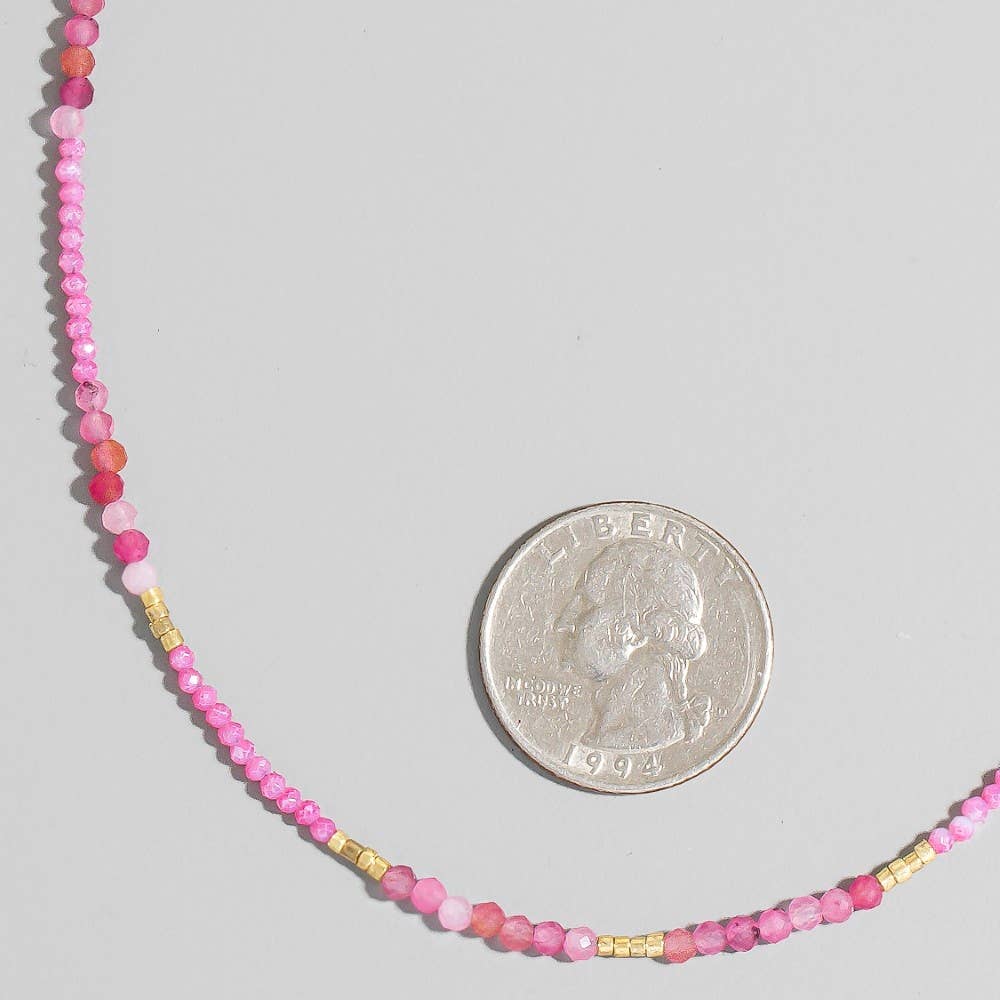 The Looks by Fame Accessories - Venta al por mayor Collares con colgantes/abalorios - Collar de cuentas con piedras semipreciosas facetadas mixtas2