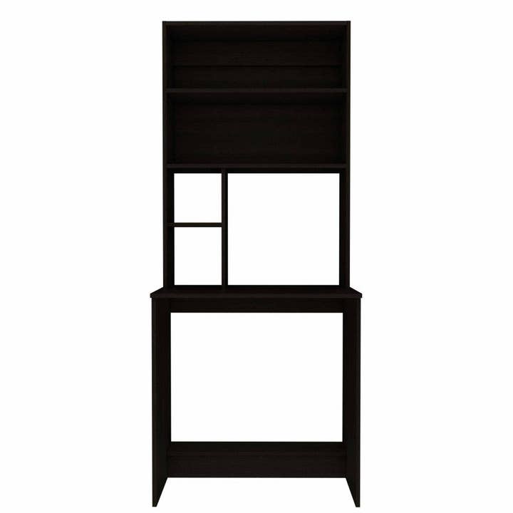Treevol Furniture - Wholesale Desk Set - Monroe Computer Desk, Four Shelves, Black Wengue Finish