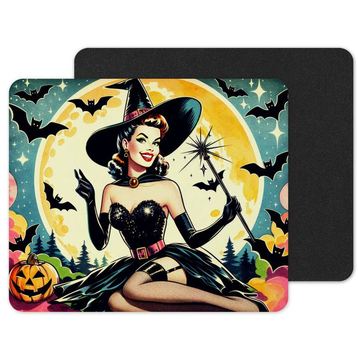 Tapete de Rato Antiderrapante Retro com Estampa de Bruxa por atacado de simply creative