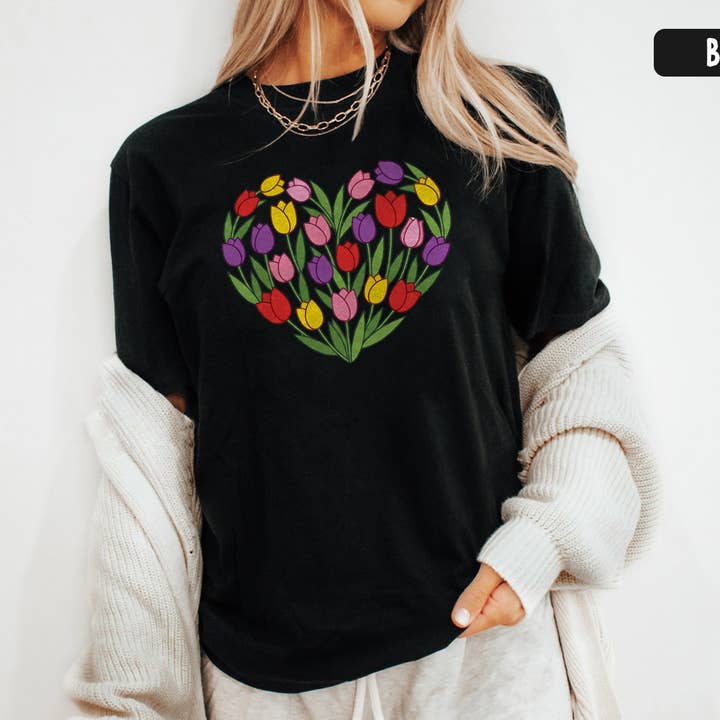 T-shirt tulipe florale de printemps - cadeau jardin botanique pour la vente par Vivtrek