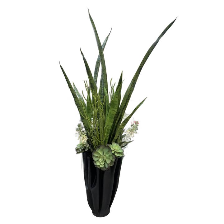 TALL BLACK VASE SANS/FIRESTICK for wholesale by The Ivy Guild
