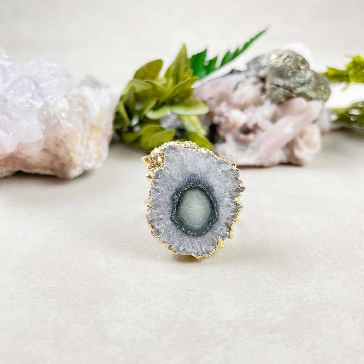 Ewelina Pas Jewelry - Wholesale Cocktail/Statement Ring - Gold Amethyst Stalactite Statement Ring21