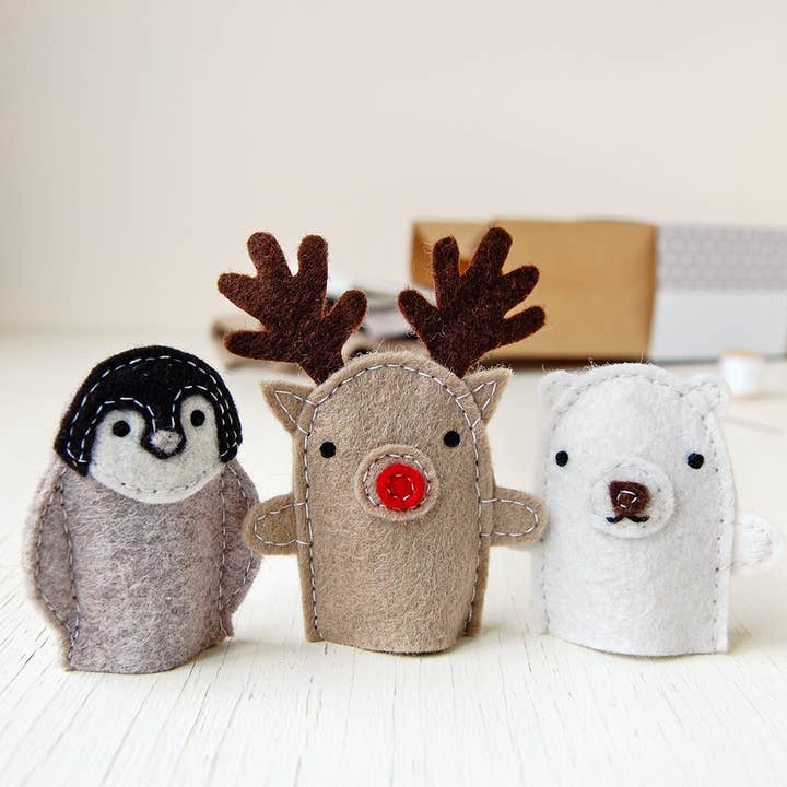 Clara and Macy - Wholesale DIY Craft Kit - Kids - Make Your Own Winter Finger Puppets Craft Kit5
