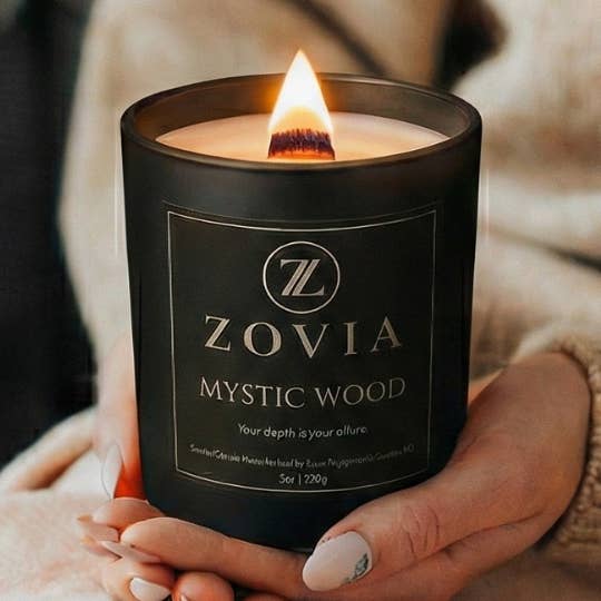 Mystic Wood Candle – Luxury Mahogany, Teak & Cedarwood Home Fragrance for wholesale by Zovia Fragrances