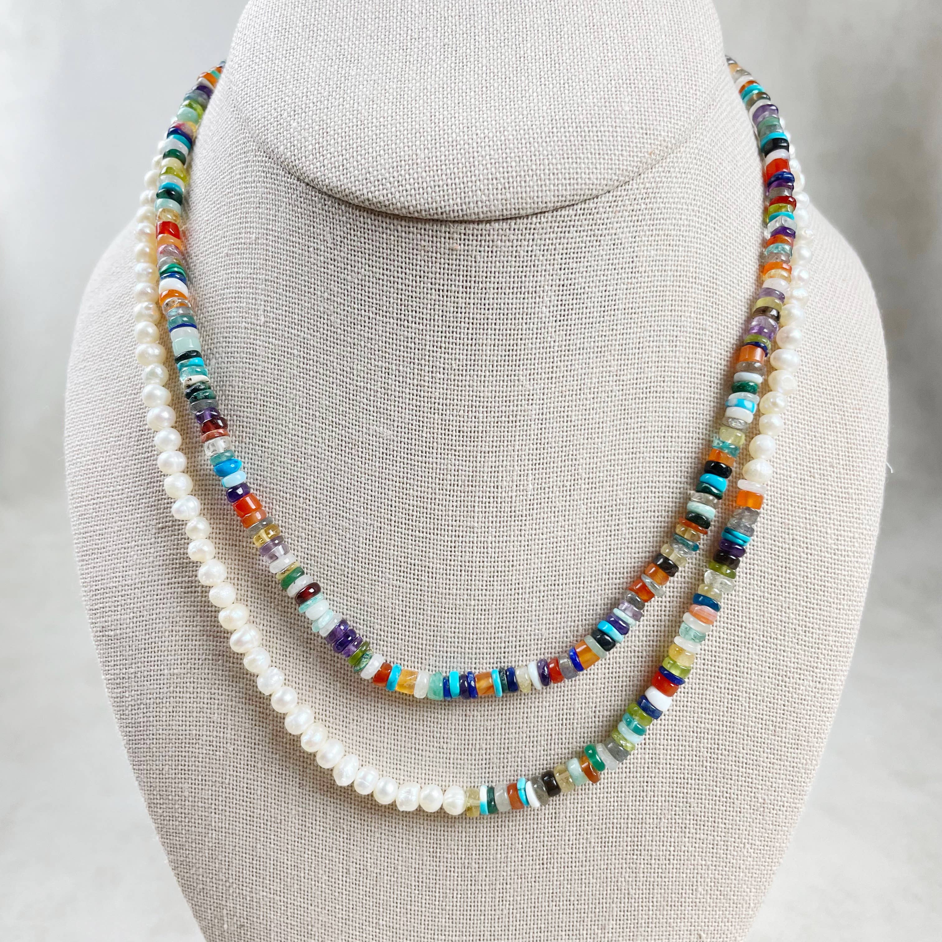Ewelina Pas Jewelry - Wholesale Beaded/Pearl Necklace - Perla// Pearl Multi Gemstone Beaded Necklace9