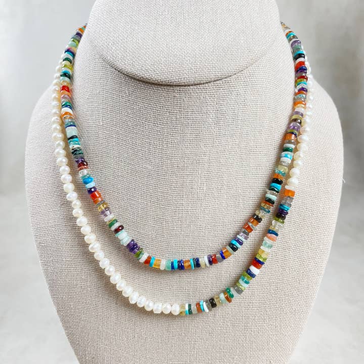 Ewelina Pas Jewelry - Wholesale Beaded/Pearl Necklace - Perla// Pearl Multi Gemstone Beaded Necklace9