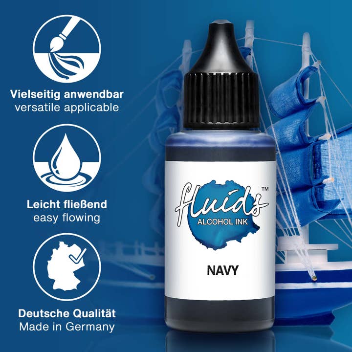 Octopus Concept GmbH – wholesale Hantverkstillbehör – Vätskor Alkohol bläck NAVY, alkohol bläck för flytande konst
