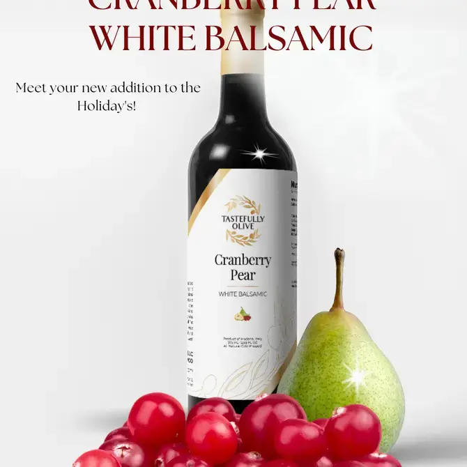 Tastefully Olive - Wholesale Vinegar - Cranberry Pear White Balsamic Vinegar1