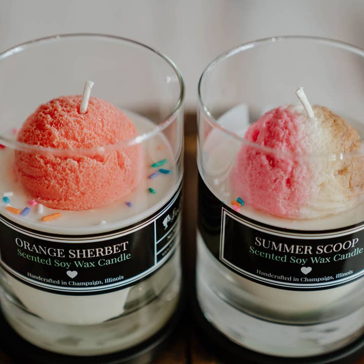 Eiscreme-Kugel-Kerze – Sojawachs-Dessertkerze für den Großhandel von Fire Doll Studio