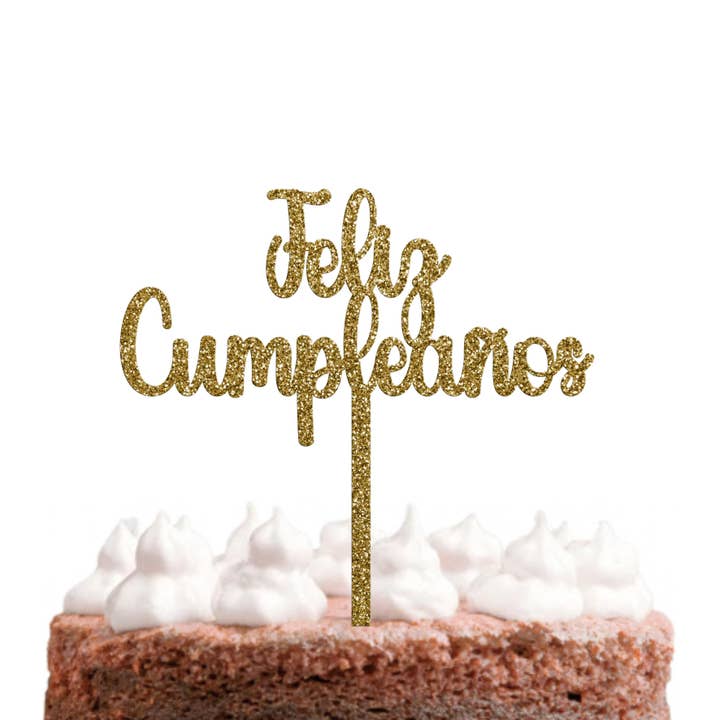 Joyeux anniversaire, décoration de gâteau en acrylique pastel et paillettes pour la vente par Adorei