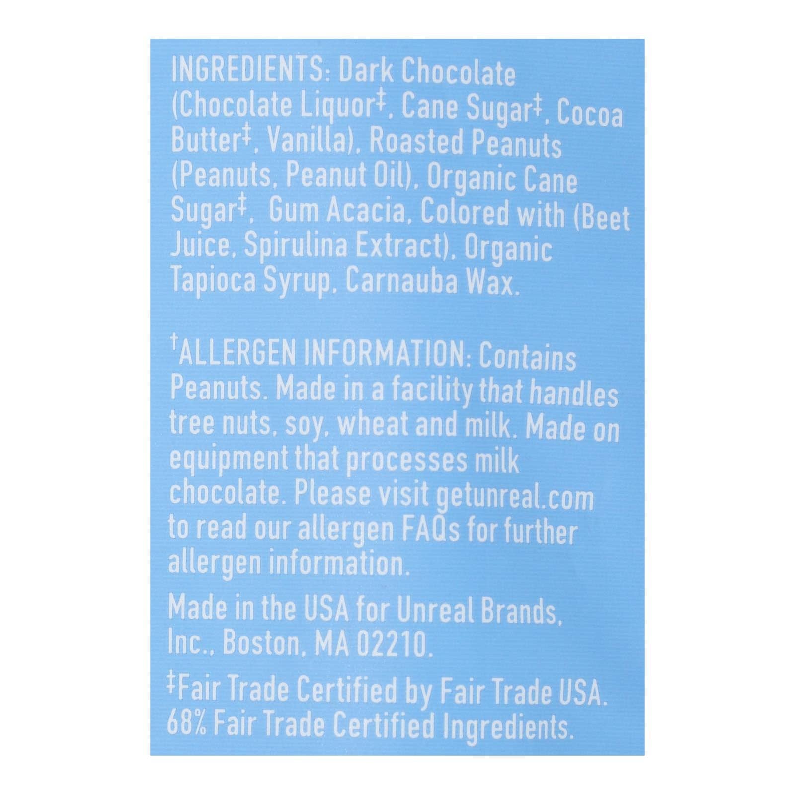 Ware Spark - Wholesale Chocolate Covered Sweets - Unreal Dark Chocolate Peanut Gems  - Case Of 6 - 5 Oz1