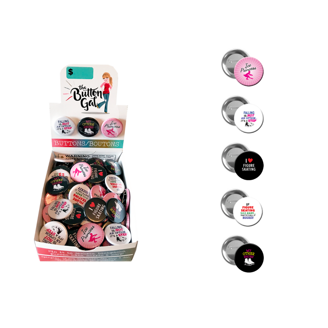 The Button Gal - Wholesale Lapel Pin/Button - Winter Sports - 1.25" Custom Pinback Buttons3