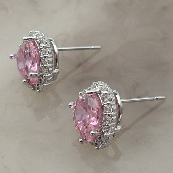 Daemon srls - Wholesale Stud/Post Earrings - DIANA ~Orecchini a bottone con cubic zirconia a forma di cuore11