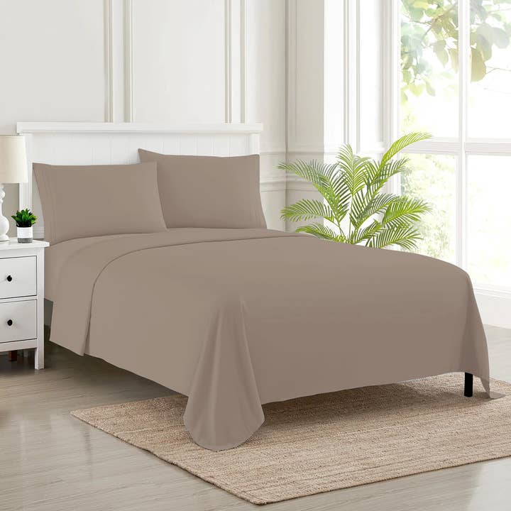 Flat Sheet Egyptian Cotton Bedsheet Beige for wholesale by Yorkshire Bedding