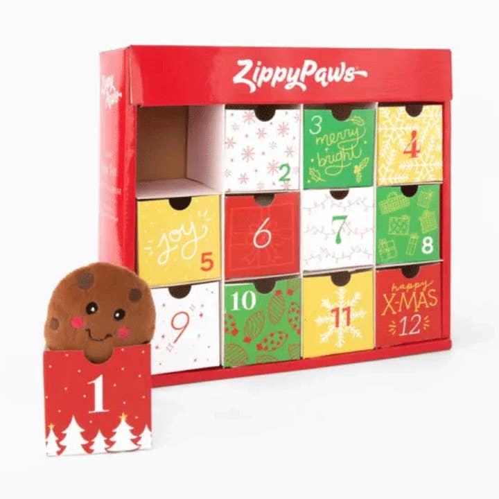 Playful Tail - Wholesale Pet Plush Toy - Dog - ZippyPaws Holiday Advent Calendar 12pc Dog Toy Set0