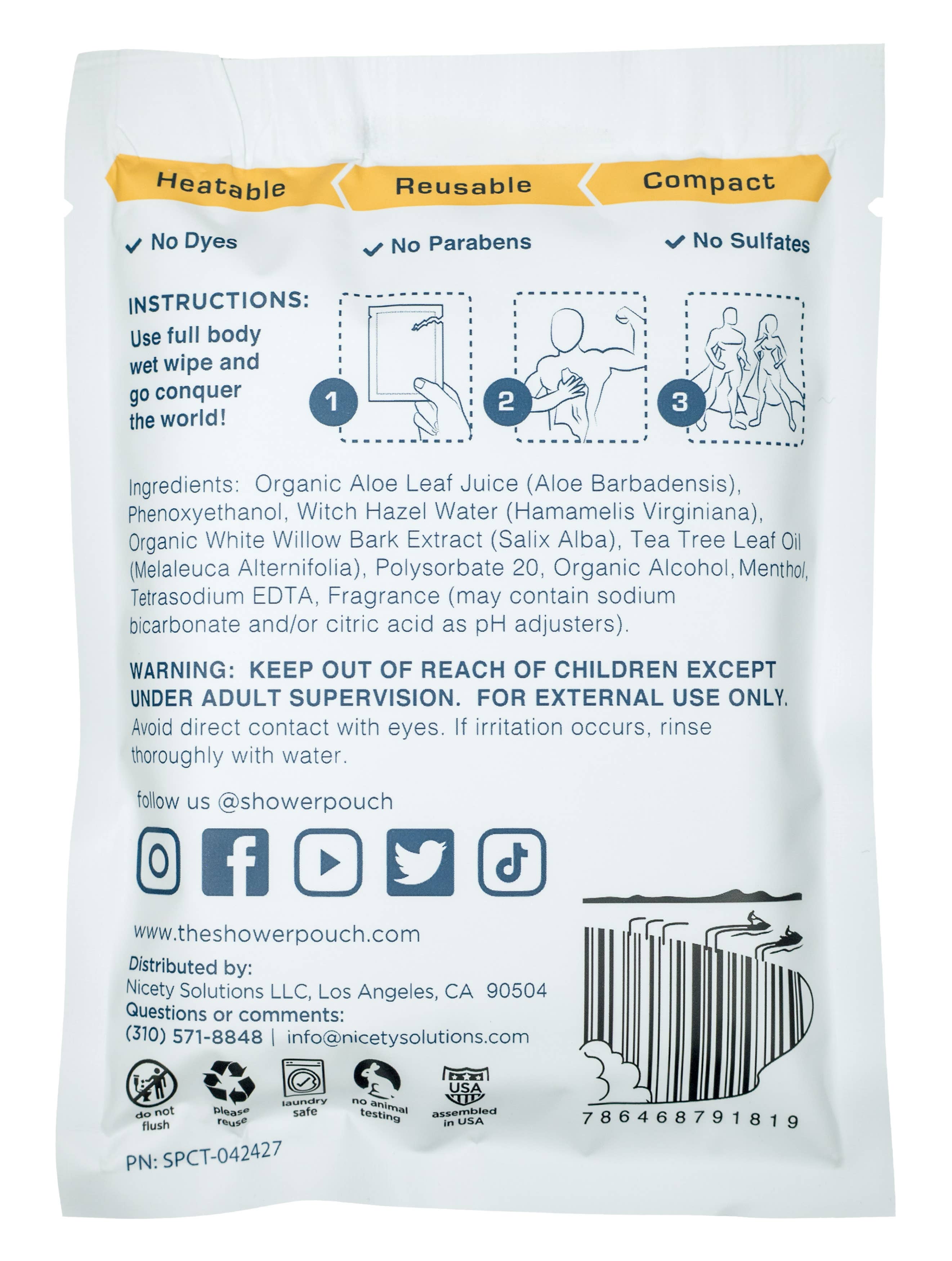 Shower Pouch - Wholesale Face & Body Wipes - 2' x 1' Gigantic Body Wipes - Citrus 1