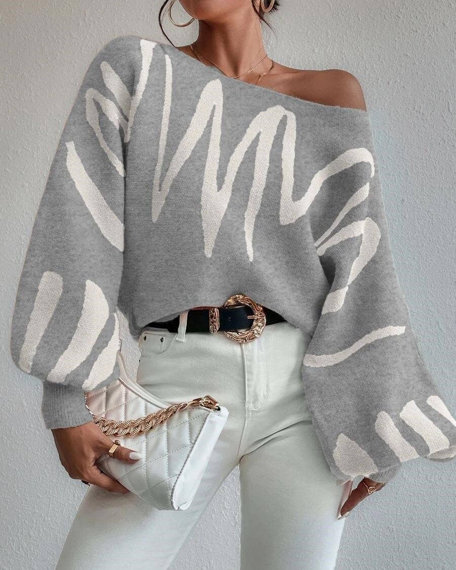 HIDDENBRAND - Wholesale Knit Sweater - Women's - Balloon Sleeve Design Sweater4