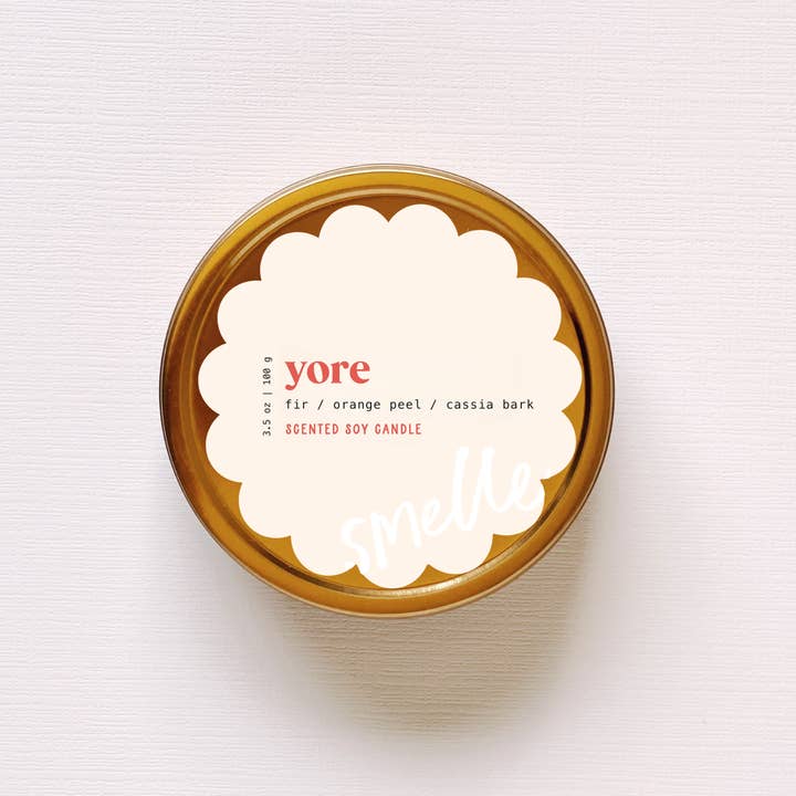 Yore Travel Candle, Holiday Decor Stocking Stuffer Christmas for wholesale by Smelle Scent Co.