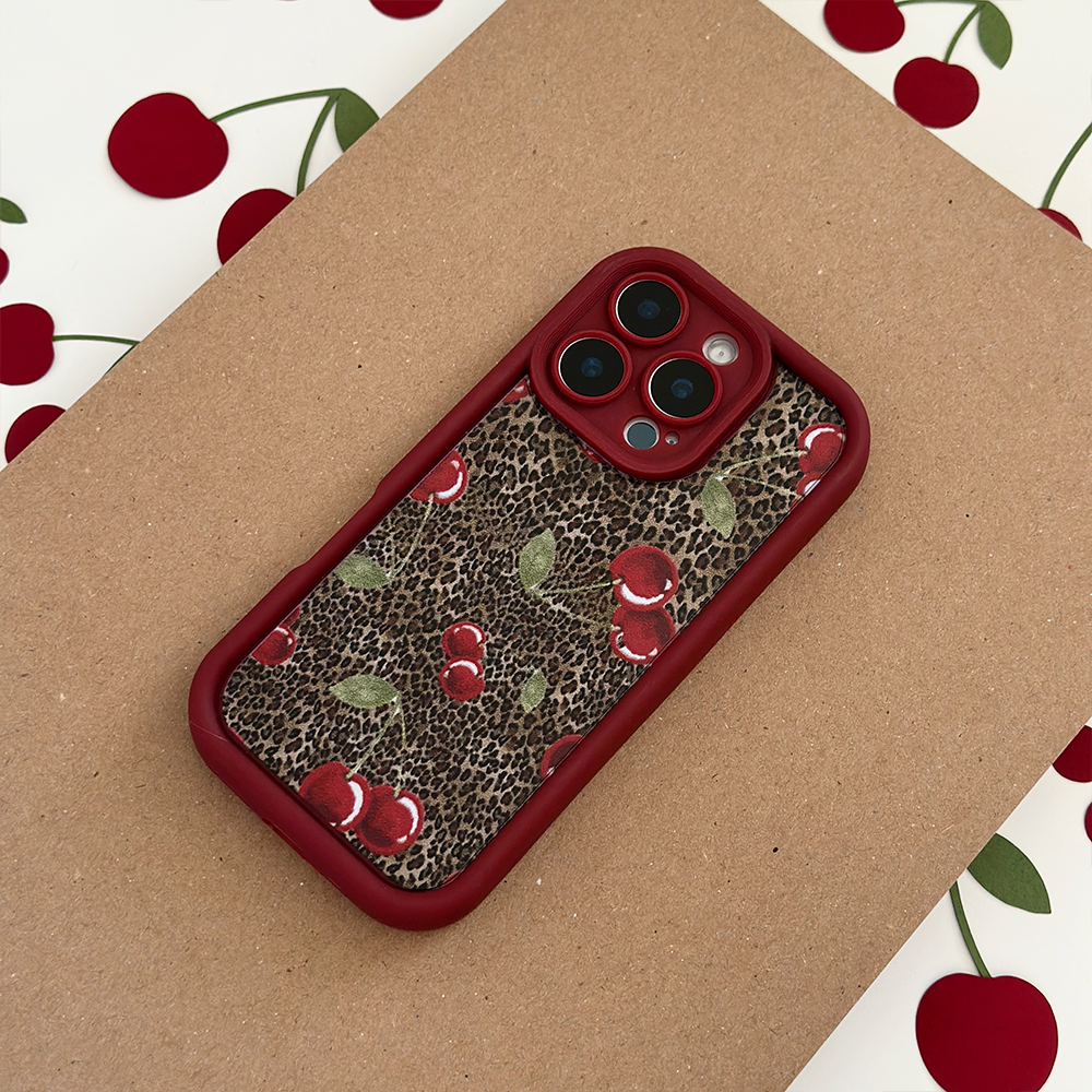 Coconut Lane - Wholesale Phone Case - Women's - Leopard Cherries Phone Case0